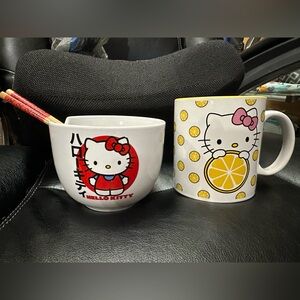 Sanrio Hello Kitty Ramen Bowl with Chop Sticks and 20oz Mug